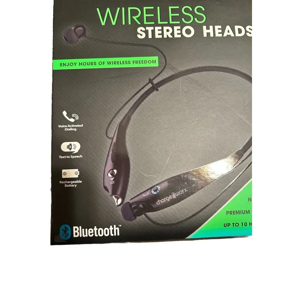 CHARGE WORX WIRELESS STEREO HEADSET WITH BLUETOOTH VOICE‎ DIALING.